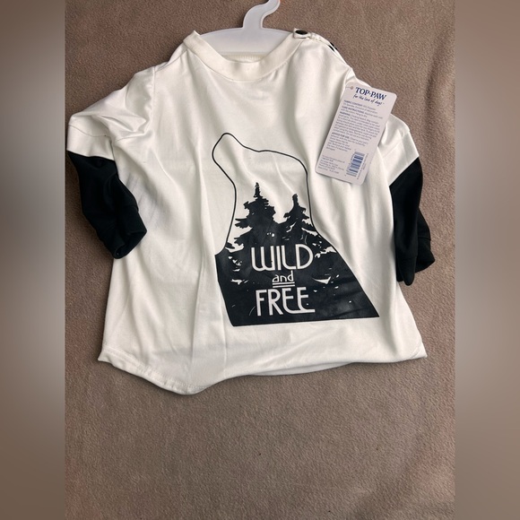 Other - Top Paw Wild And Free Dog Tee Tshirt White Black
